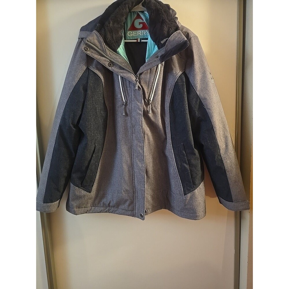 Gerry Women 3 in 1 System H-Grey / Charcoal/ mint Jacket  Hood Puffer XL